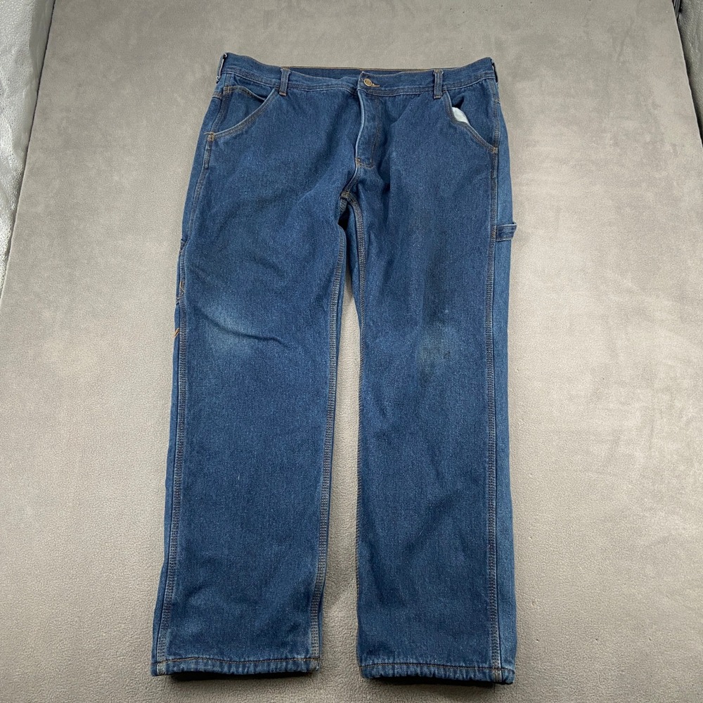 Key Industries Mens Fleece Lined Carpenter Jeans Blue Denim Work Pants 40x32‎